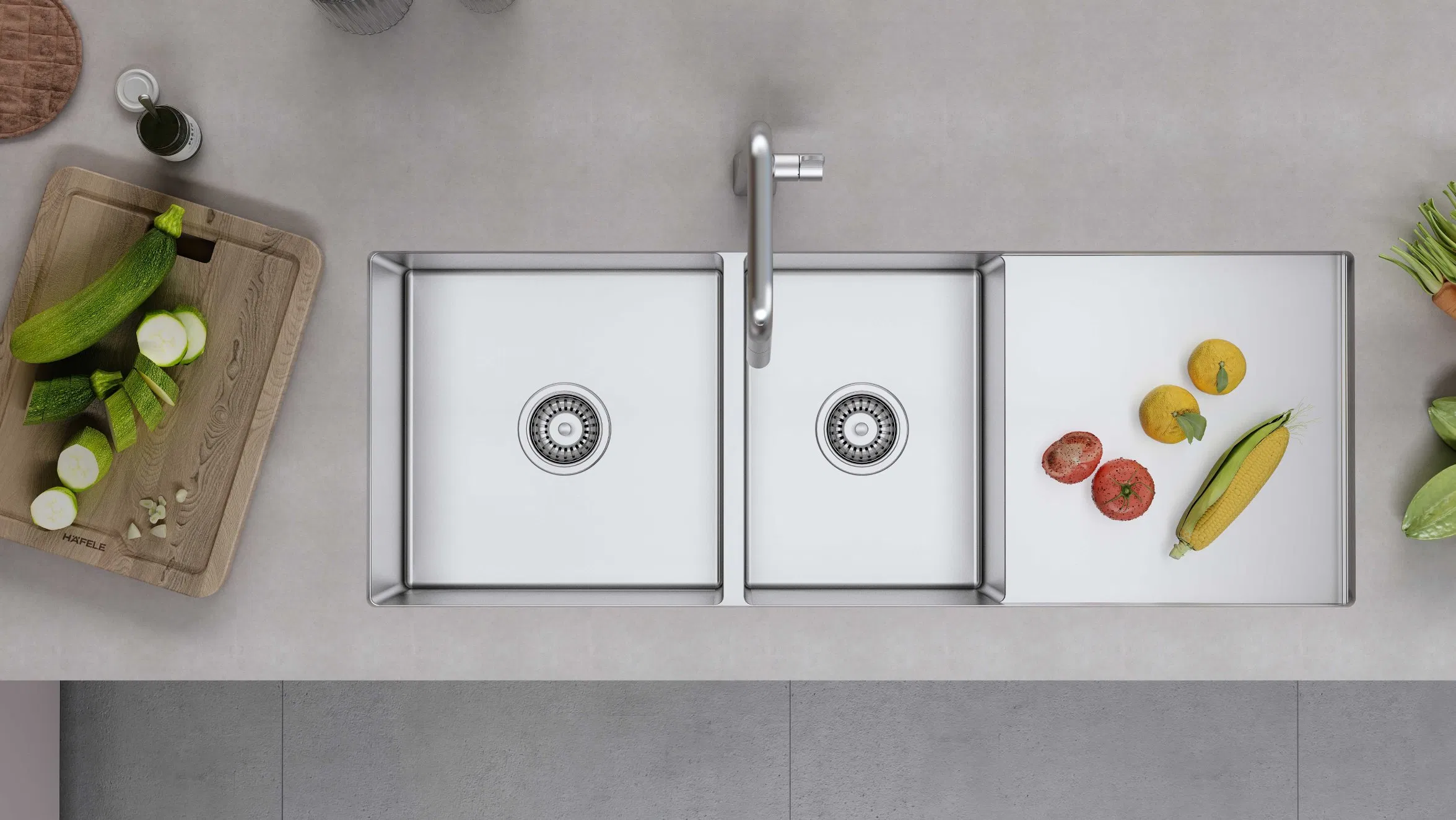 Kitchen Sink Double Bowls with Drain Board SS304 Handmade Stainless Steel Sinks Modern Kitchen Sinks