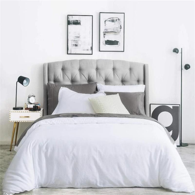 Duvet Cover King Size Cotton White Satin Striped Textured with Zip Hotel Bedding Mattress