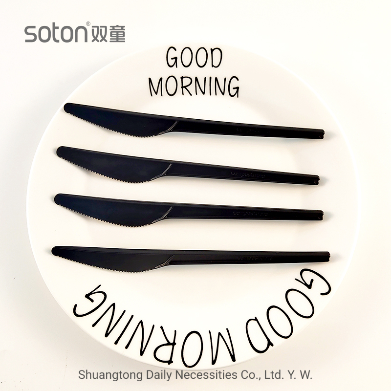 Biodegradable Cpla Knife Eco-Friendly Dinnerware Black Knife