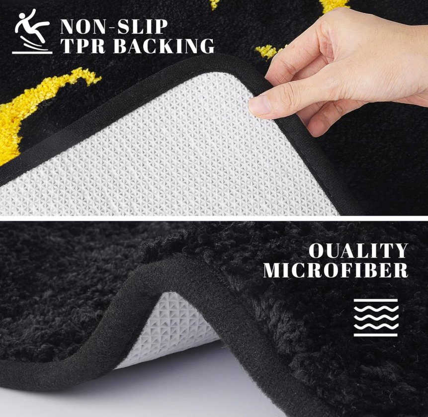 Non Slip Cute Cat Rugs U Shaped Washable Soft and Absorbent Toliet Bath Rug