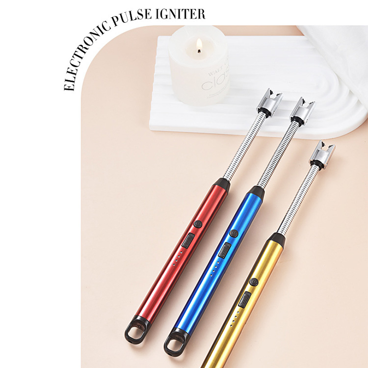 Ignition Pulse Windproof Flameless Plasma Lighter USB Rechargeable Kitchen BBQ Lighter Lighter Electric Pulse Igniter