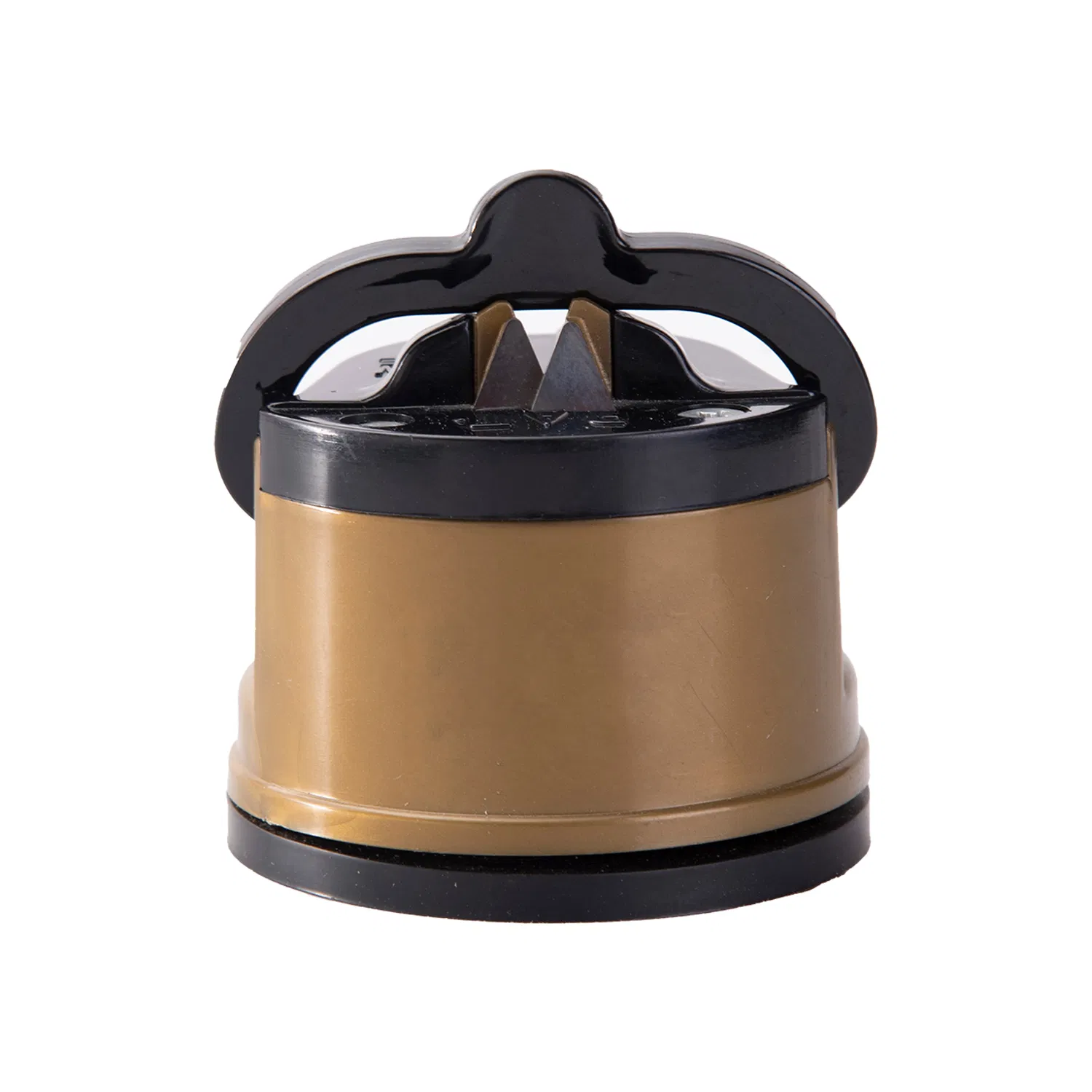 Brown Knife Sharpener Powergrip Suction Base 200X Force Increase Mini Size Fast 3 Step Sharpening for Most Kitchen Knives Tool