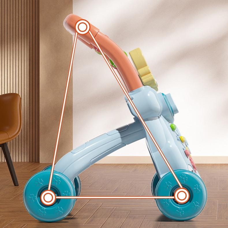 Multifunctional Baby Walker Interactive Push Toy for Toddlers with Music