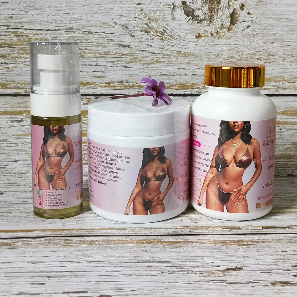 High Quality Best Price Herbal Extract Breast Enlargement Oil and Cream No Side Effects Breast Enhancement Oil Set