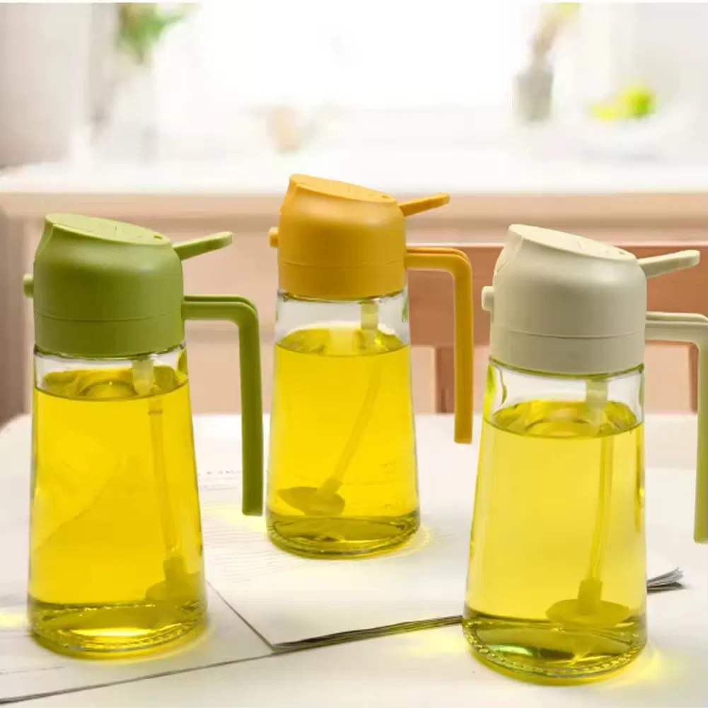 New Upgrade 2 in 1 Glass Olive Oil Mister Sprayer Dispenser Spray Bottle for Kitchen and Air Fryer Barbecue Salad Diffuser Oil Sprayer