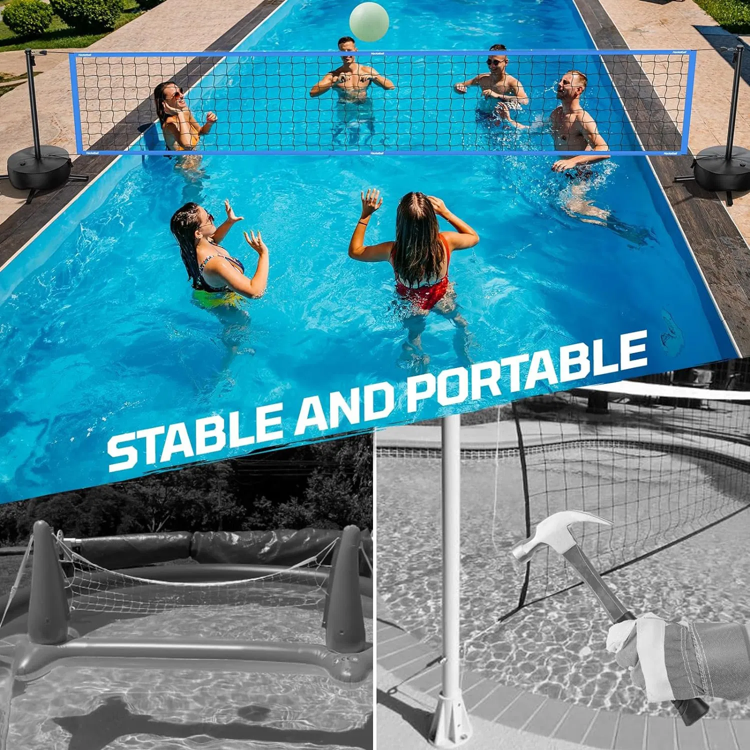 Portable Floating Volleyball Net for Pool and Beach Fun