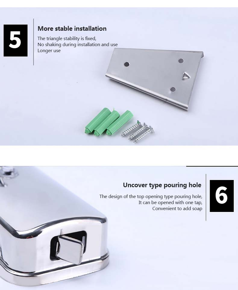 Настенный дозатор для мыла из нержавеющей стали 500-1000мл