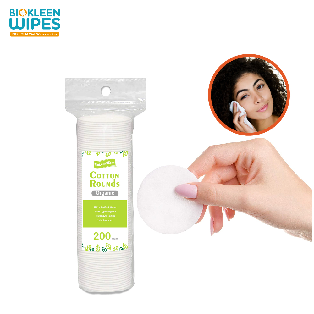 Biokleen Organic Bamboo Soft Cotton Cosmetic Pads Beauty Makeup Cotton Pads Makeup Remover Multi-Layer Disposable Makeup Pad