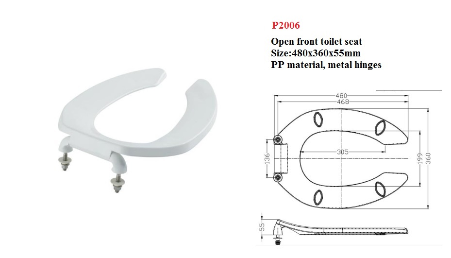P2006 PP Toilet Seat Cover, V Shape Toilet Seats