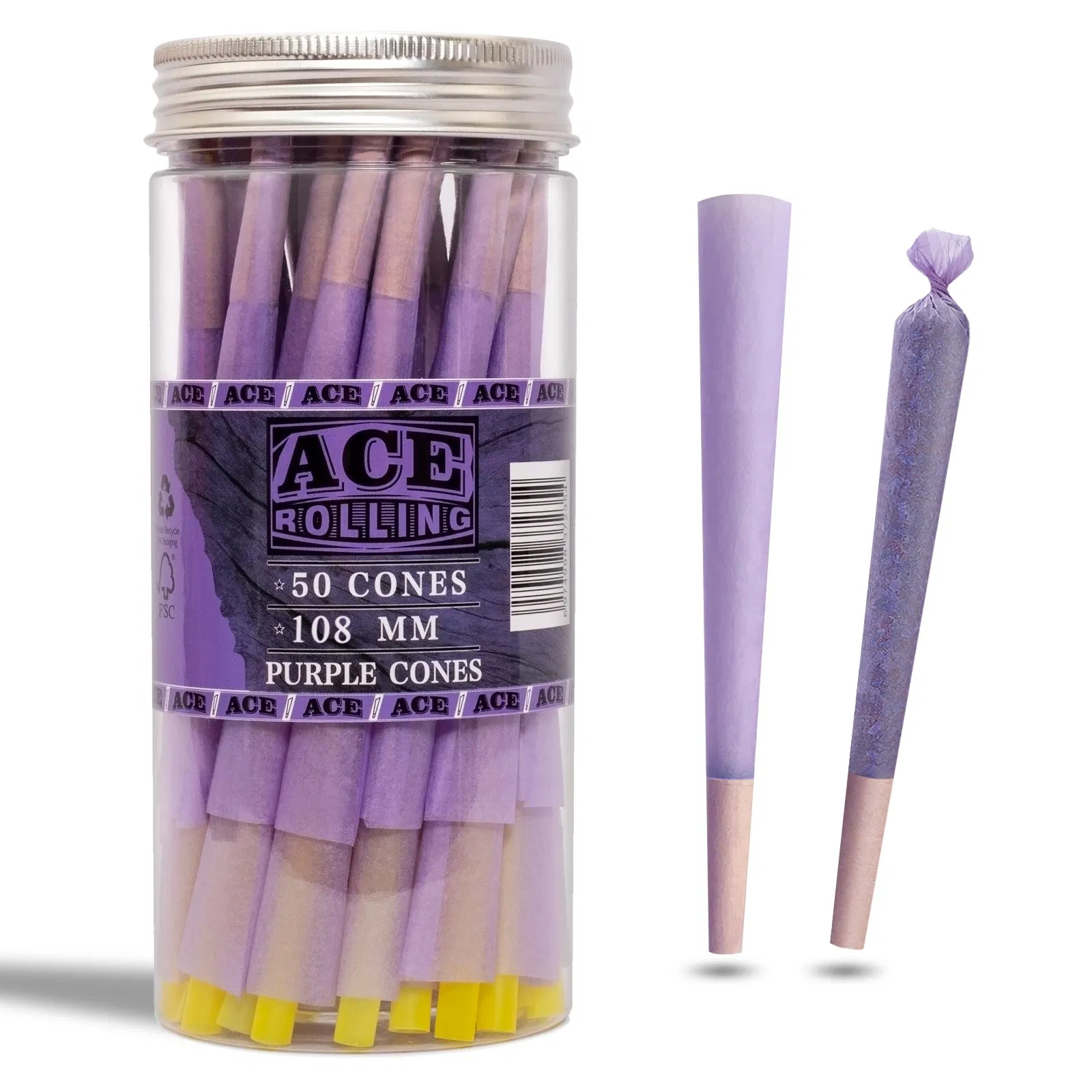 Party Decoration Purple 1000PCS/Box King Size 108mm Rolly Papers