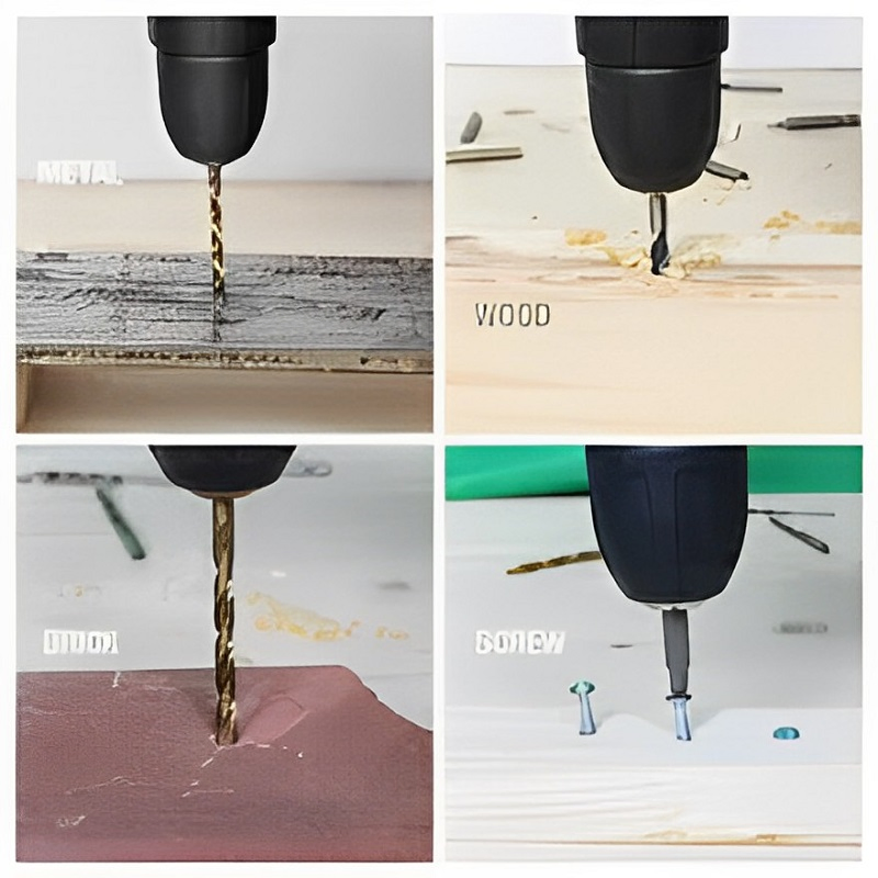 Electric Driver Drill Kit 18V Power Brushless Cordless Drill with 2 Variable Speed 1/2'' Keyless Chuck (CD028)