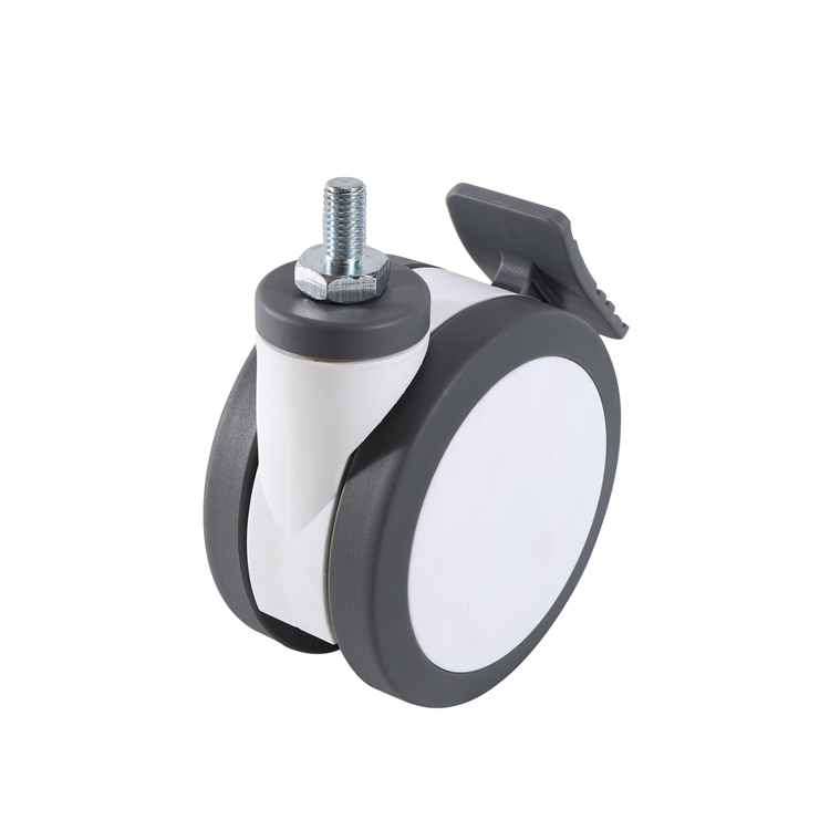 3/4/5 Inch Thermoplastic Rubber TPR Plastic Fork Plate Swivel Caster with TPR Medium Duty Hospital Bed Medical Wheel