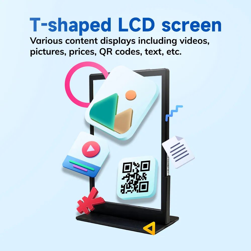 Inewtag 10.1inch LCD Digital Signage and Display Video Poster Player Shelf Price Label TFT LCD Electron Sign with Type-C Charging