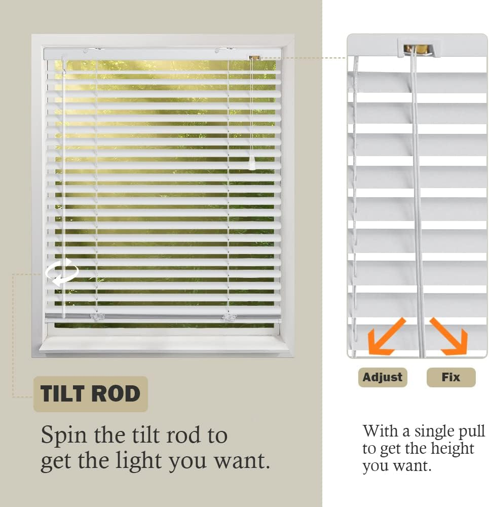 L-Shaped Blades Aluminum Mini Blinds, 100% Privacy Horizontal Blinds