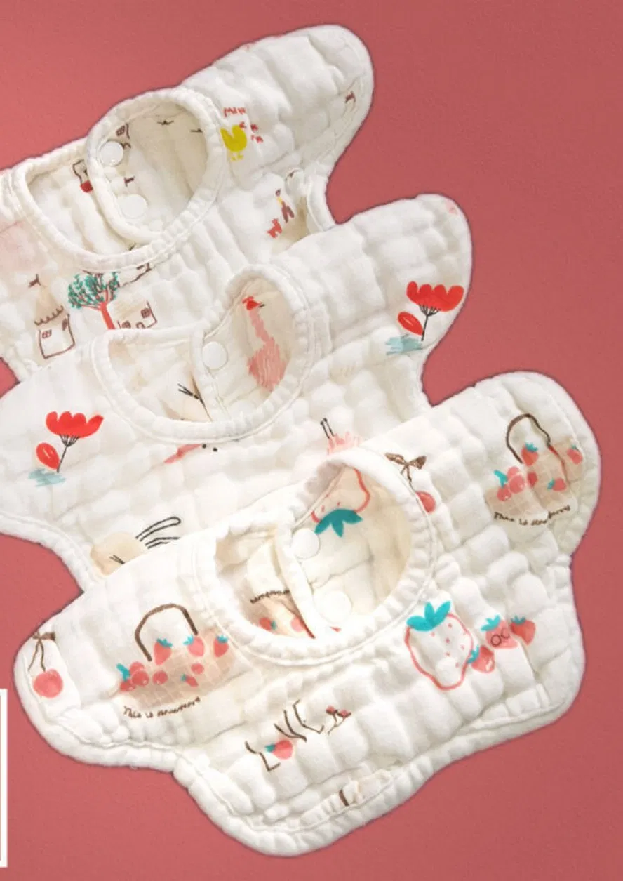 Customized Infant Cotton Absorbent Spring Summer Lightweight Soft Coveralls Baby Bibs