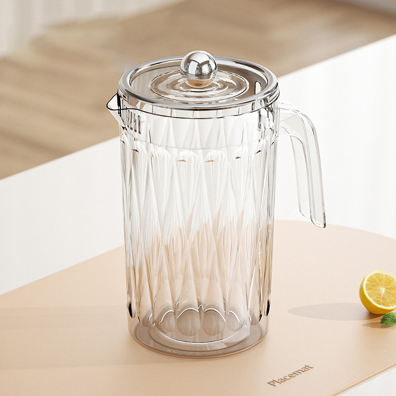 2000ml Wholesale Round Modern Transparency Water Jug Pitcher Tea Jug Glass Cold Pitcher