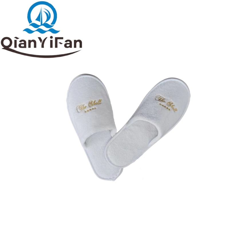 Premium Hotel Slippers with Coral Fleece and Embroidered Logo