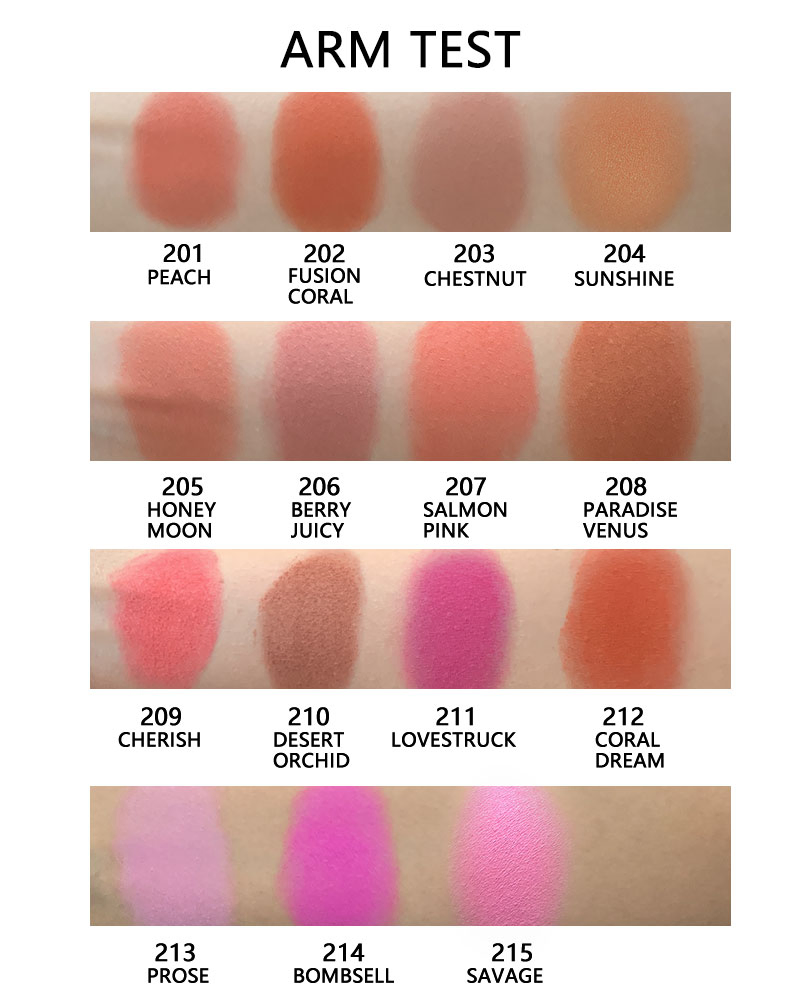 Best Selling Vegan Cosmetics with Long Lasting Fine Powder Texture Gentle Peach Colored Blush Palette