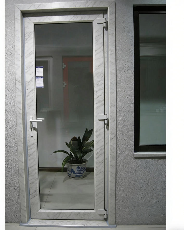 Heavy Duty Conch UPVC Casement Door Corrosion Resistant Long Service Life