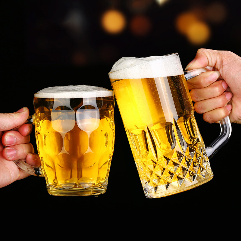 Classic Blowing Craft Beer Glass Pilsner Beer Mug Glass Cup with Handle