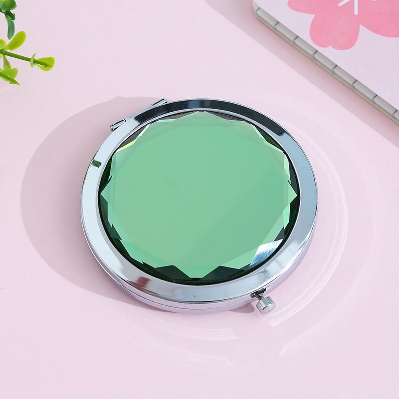 Customized Logo Double Sided Metal Pocket Mirror Round Gold Make up Compact Mirror with Velvet Bag