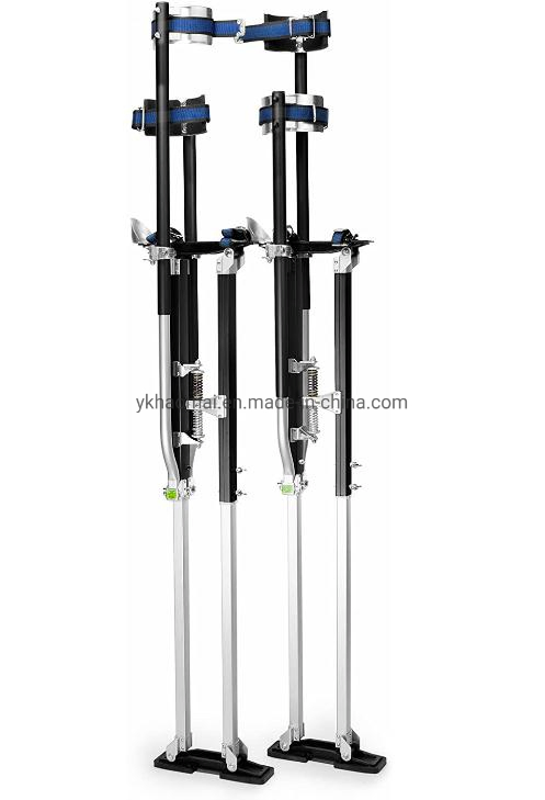 48"-64" Aluminum Drywall Stilts Tool Adjustable Lifts Tool Stilt for Taping Painting Painter Sliver Black