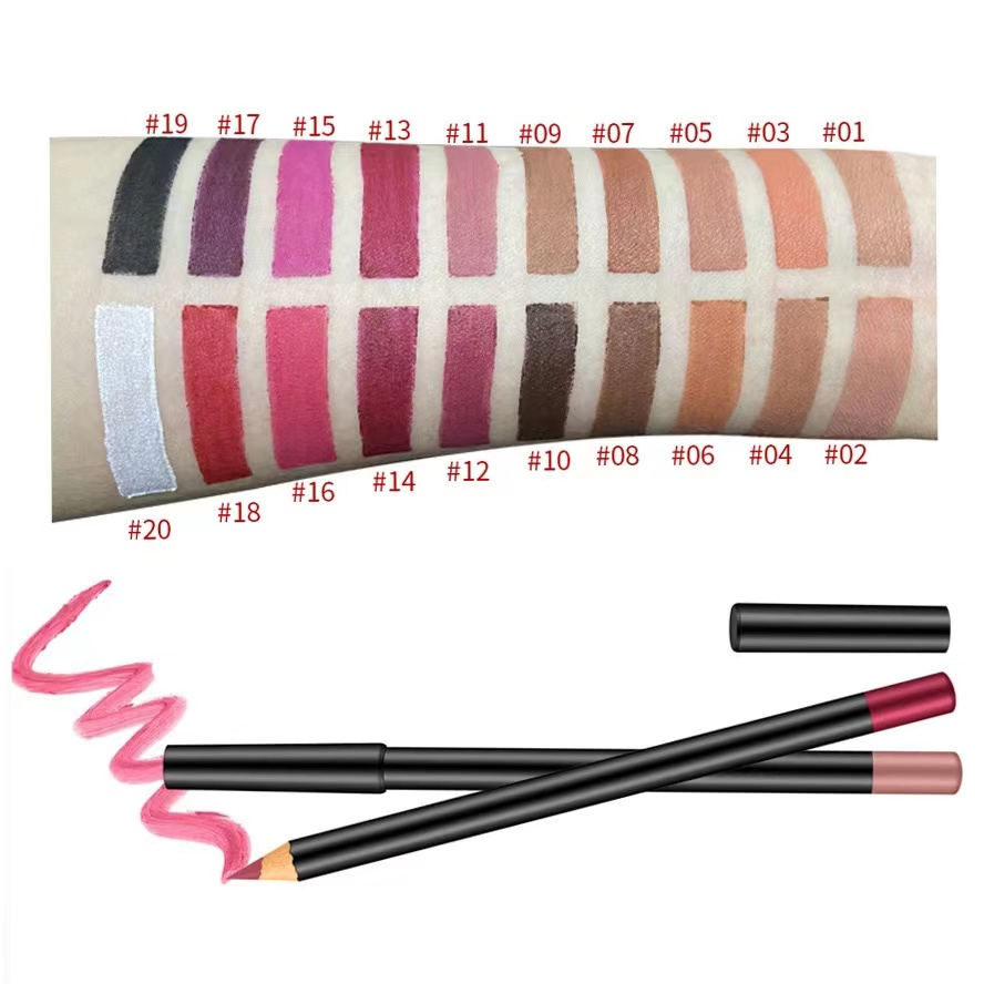 Lip Liner 20 Colors Custom Logo Vegan Cosmetics Lipliner Pencil Private Label