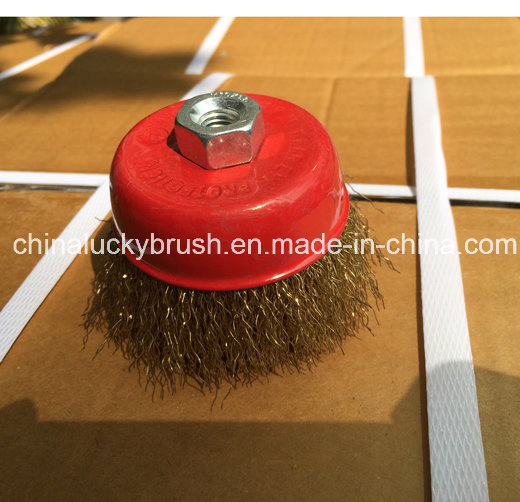 3inch Crimped Wire Cup Brush with M10X1.5 Thread (YY-593)