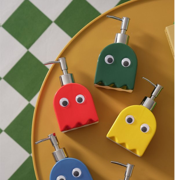 Cute Creative Ceramic Dispenser Ghost Pump Bottle Easy Grip Bathroom Accessories