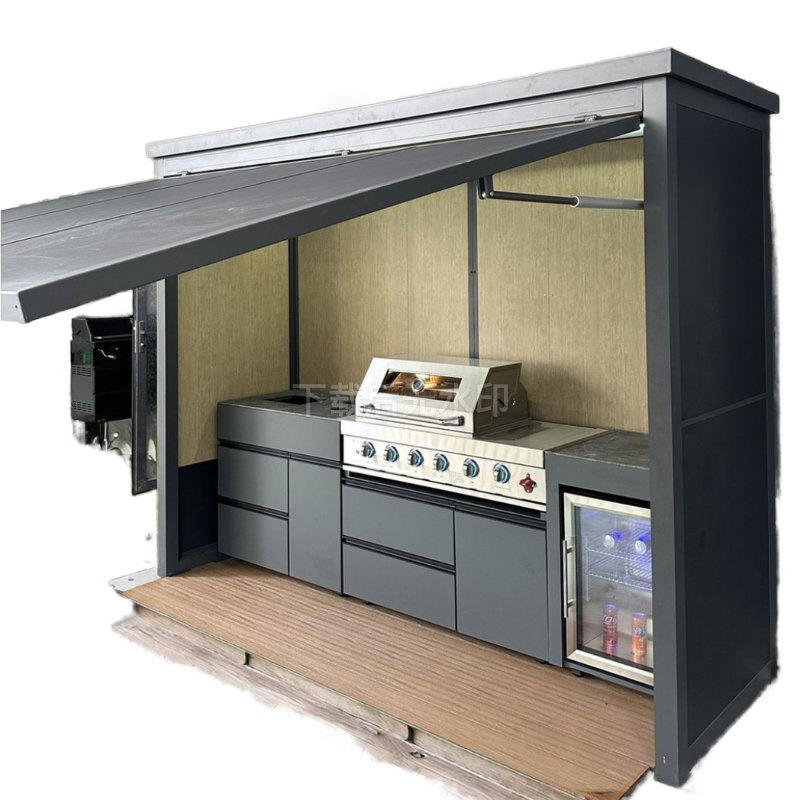 Outdoor BBQ Courtyard Party Cabinet Quartz Countertop High Temperature Resistant Integrated Home Appliances