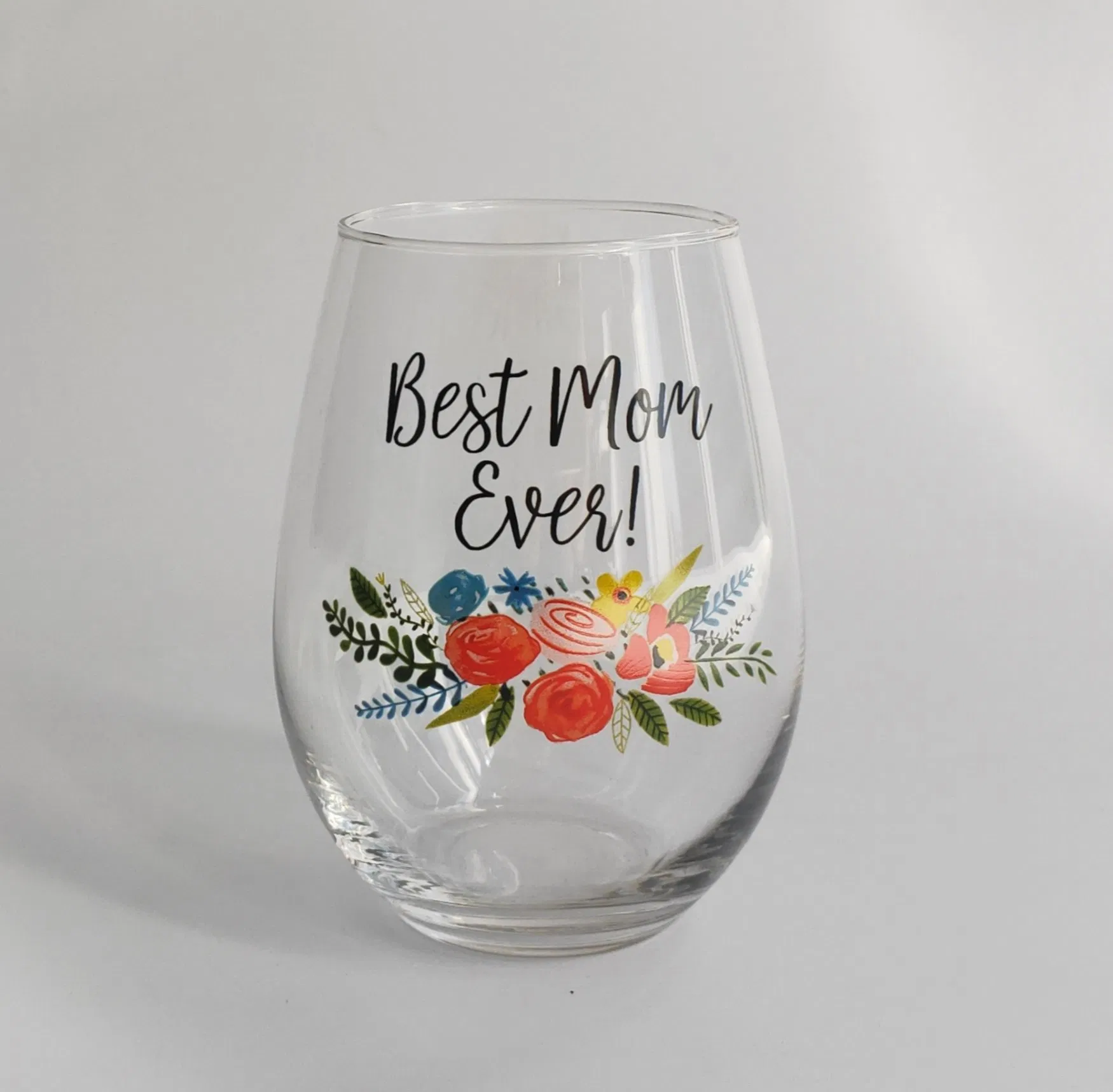 Crystal 15 Oz Custom Personalized Stemless Wine Glass - Dishwasher-Safe -Lead Free Glass - Printing Wine Glass