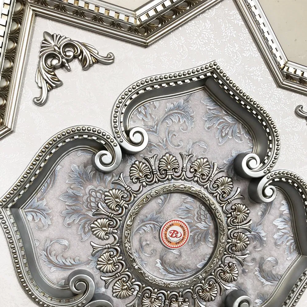 Electroplated Silver Antique Polygon Polystyrene Art Lamp Pool