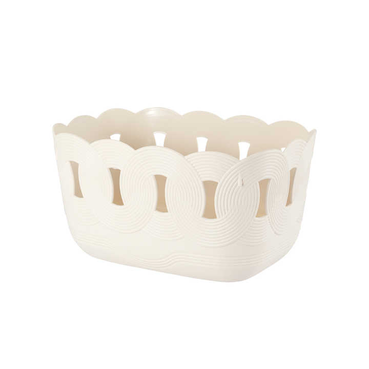 Stylish Square PP Plastic Storage Basket for Home Organization