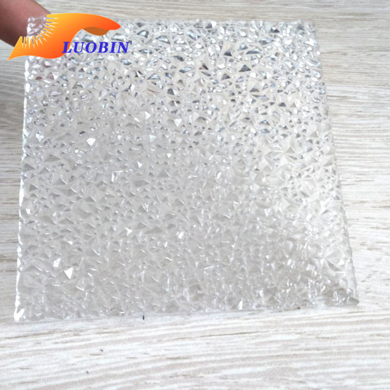 Wholesale 2.5mm Thick Waterproof Clear Embossed Plastic Sheet Door/Window Decoration PC Sun Panel