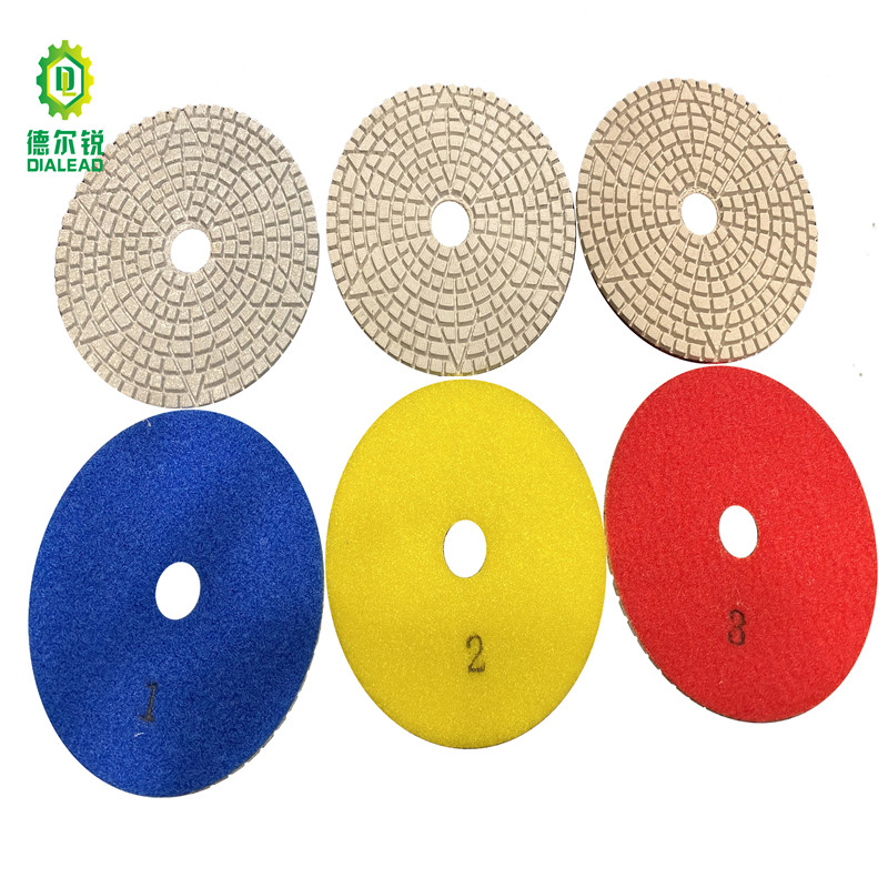 Dialead Good Premium 3 Step Pad Diamond Wet Polishing Pad for Engineered Stone Granite Marble