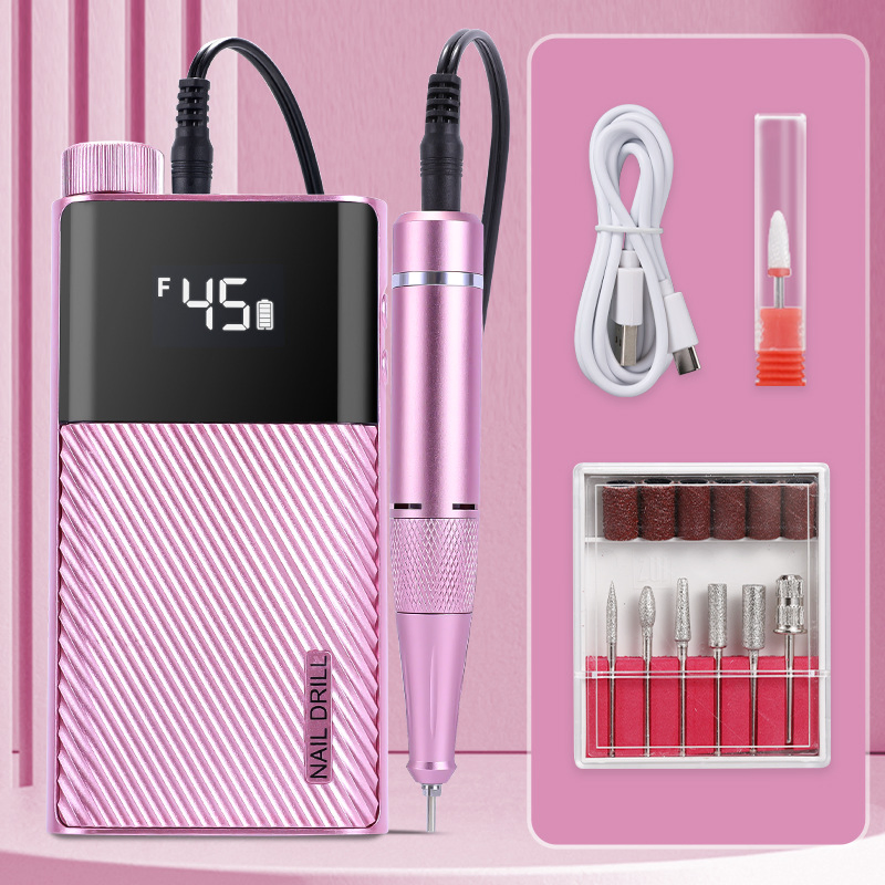 New Professional Cordless Nail Drill Machine 45000rpm Rechargeable Portable Electric Nail Drill