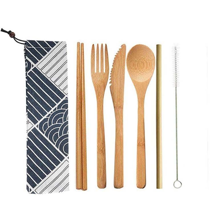 Zero-Plastic Wooden Cutlery Bamboo Cutlery Set