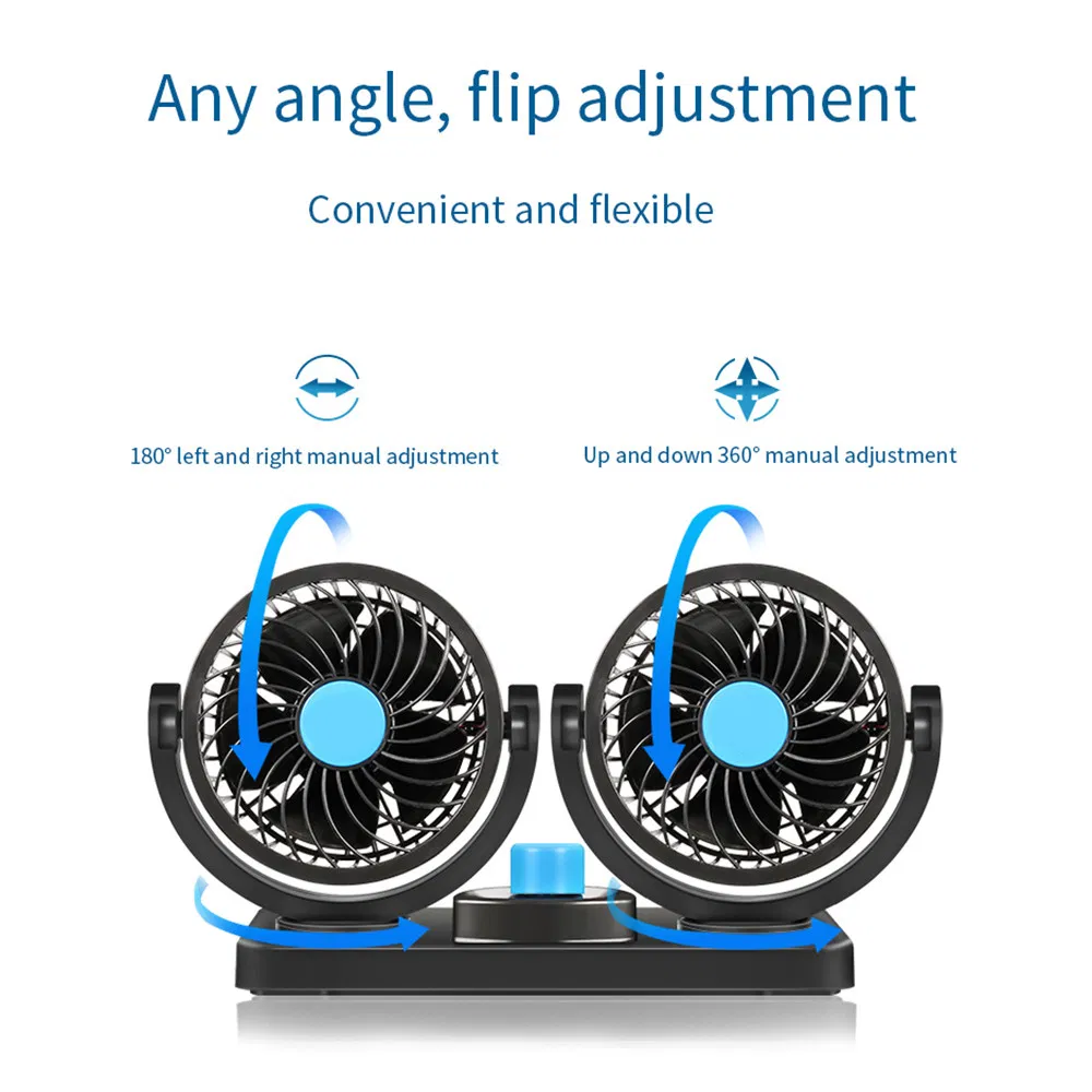 USB Foldable Rotating Universal Portable Car Air Cooling Fan Air Cooler 12V 24V Fan Air Cooler for Truck