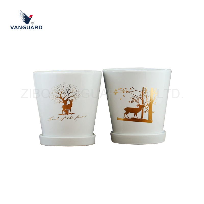 Wholesale Modern Outdoor Indoor Round Custom White Ceramic Flower Pot