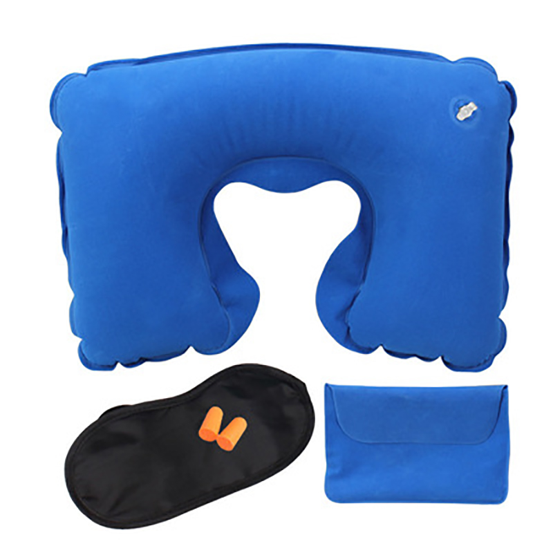 Foldable Sleeping Travel Kit Travel Essential Sleep Kit Set U Shape Inflatable Travel Travel Pillow Kit for Airplane