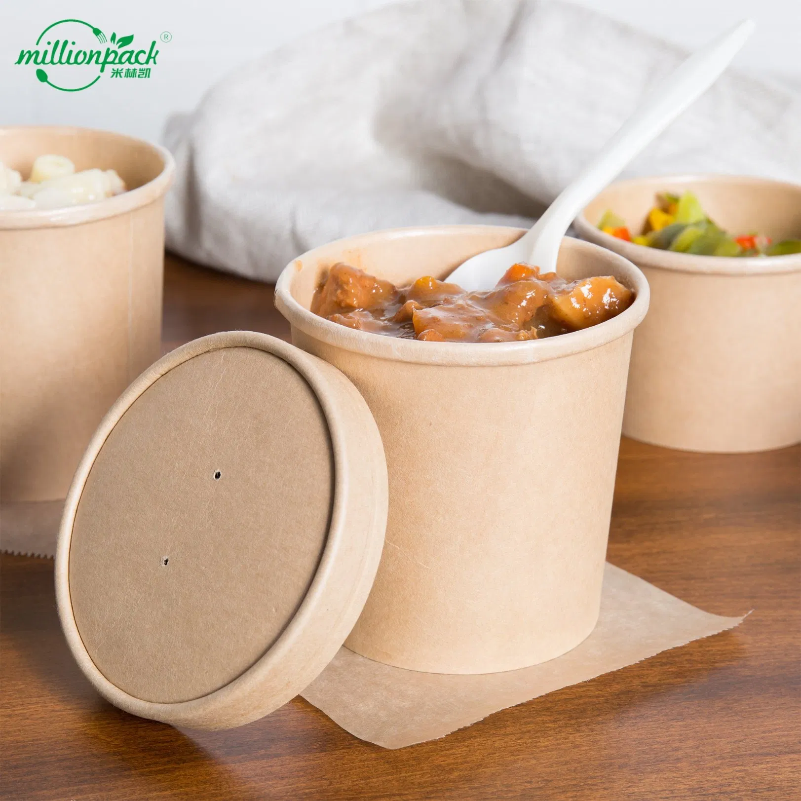 Bulk Disposable Insulated Paper Soup Cup Noodle Bowl Custom Packaging Wholesale for Delivery