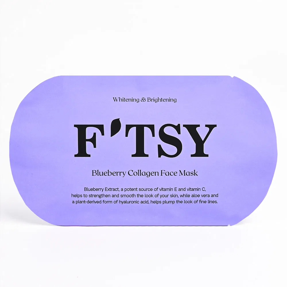 Private Label Natural Blueberry Collagen Sheet Mask Antioxidant Anti-Aging Moisturizing Fruit Face Mask