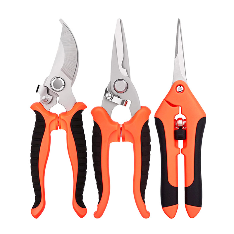 3-Pack Stainless Steel Garden Tool Scissors Pruning Shears Snips and Clippers for Gardening