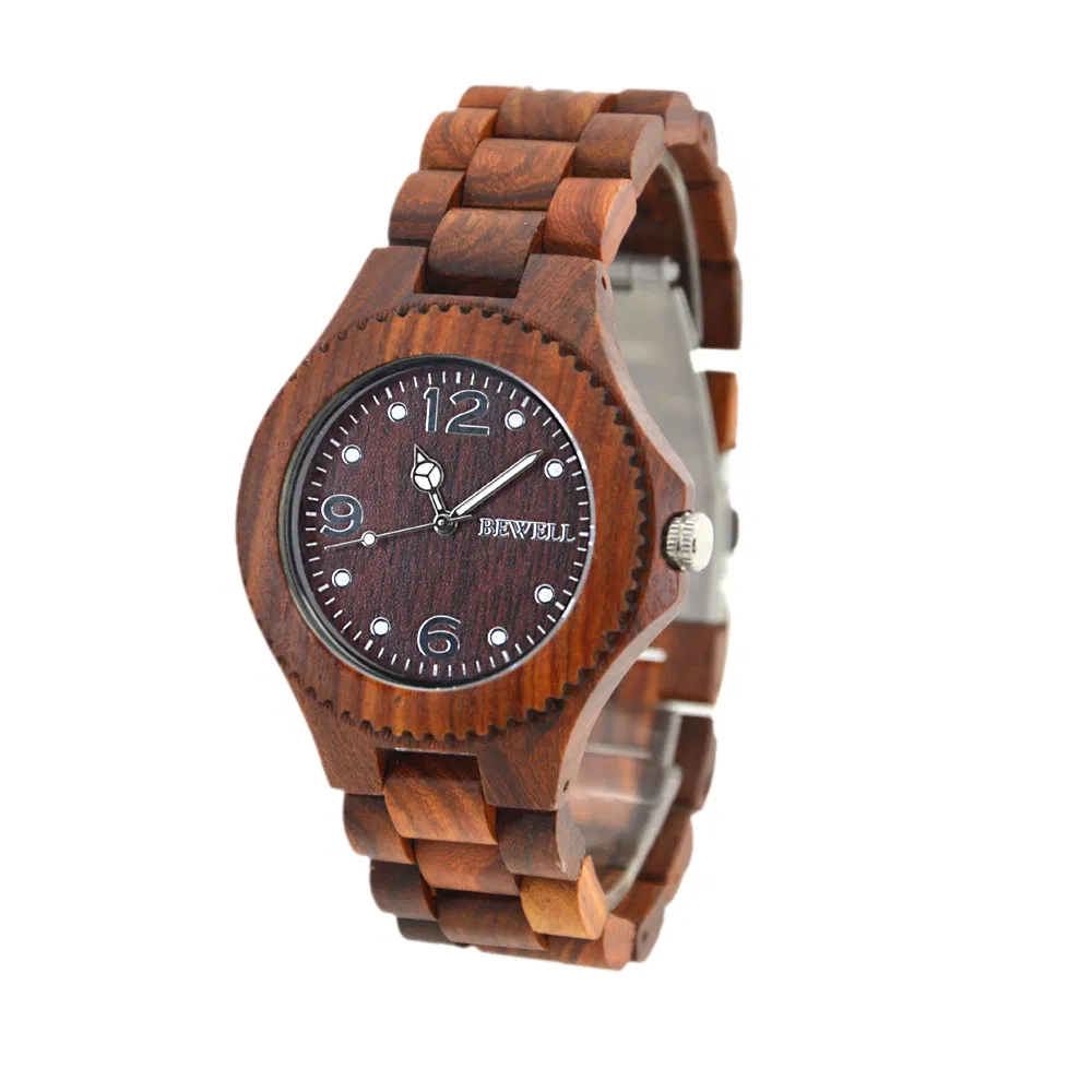 Wooden Unisex Watches Bewell OEM Wrist Watch Custom Your Logo Wood Luxury Watches for Men and Women Relojes