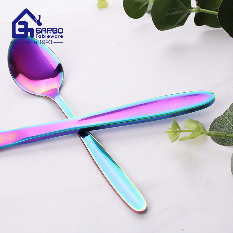 High-Quality PVD Material Rainbow Colored Stainless Steel Flatware Set Tableware Dinnerware Stainless Steel Fork Knife Spoon