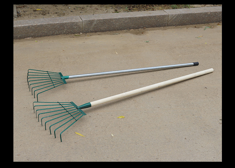 Sun Grain Iron Rake Garden Clean up Rubbish Raking Grass Rake