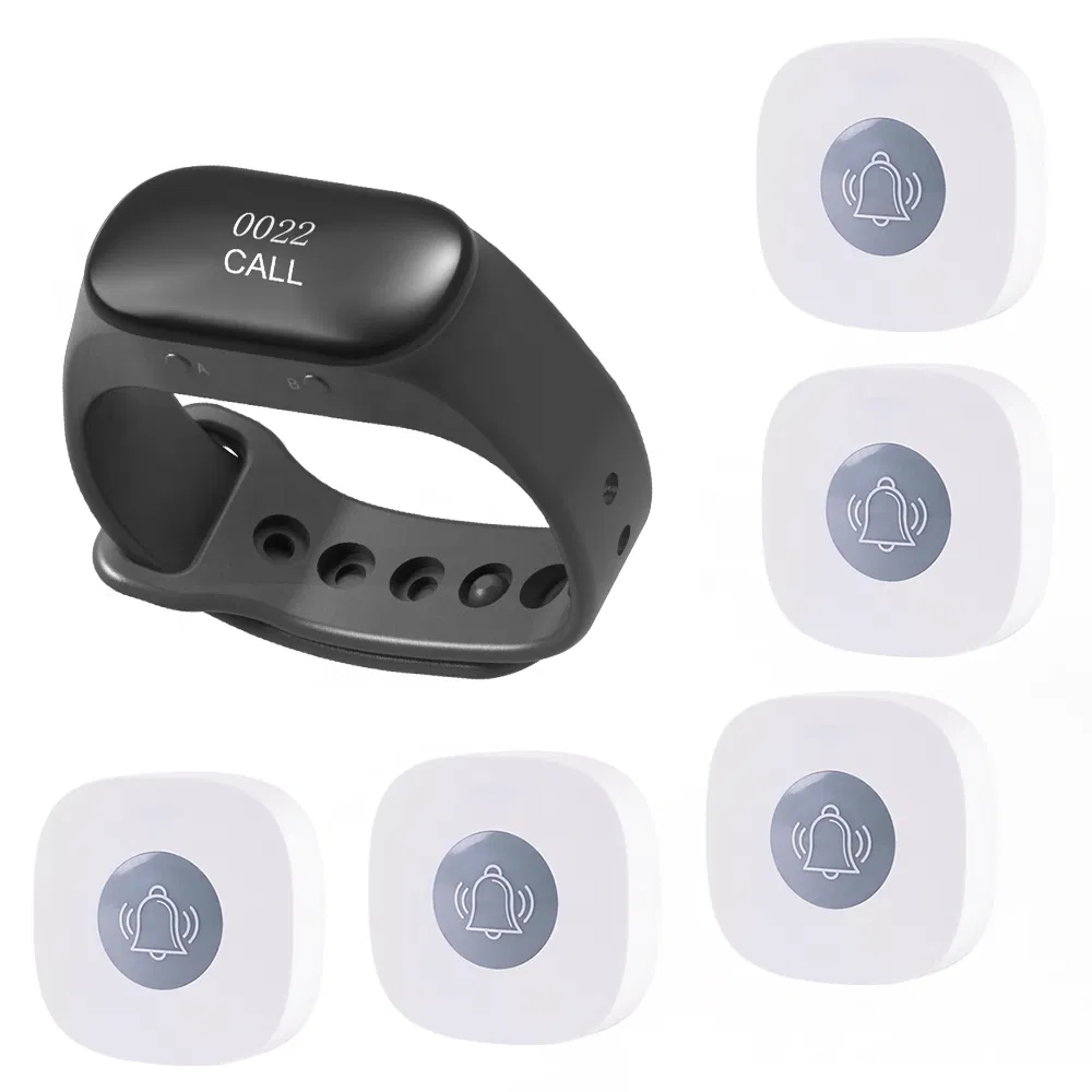 Restaurant Pager Waterproof Breakproof Waiter Wristband Watch Pager Wireless Calling System Cafe