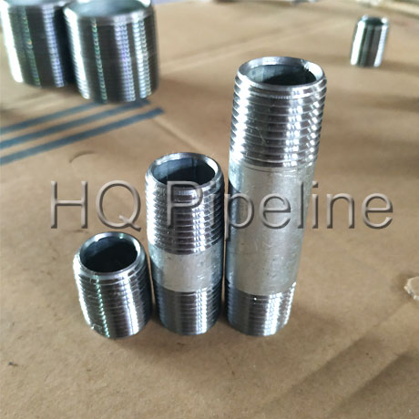 Galvanized Carbon Steel/Stainless Steel Threaded Pipe Fittings Sch40, Sch80 NPT Thread Barrel Nipples