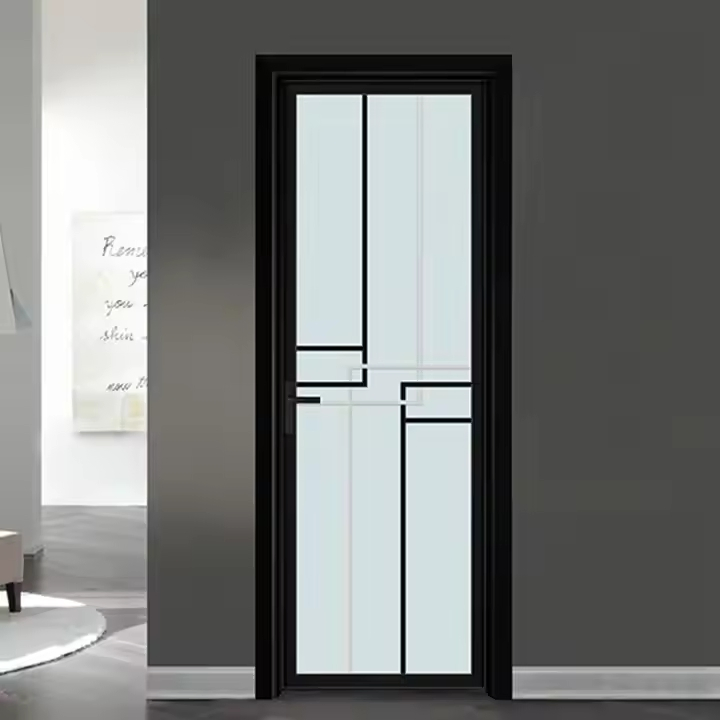 Practical Interior Aluminum Casement Door Lattice Pattern Casement Door for Home