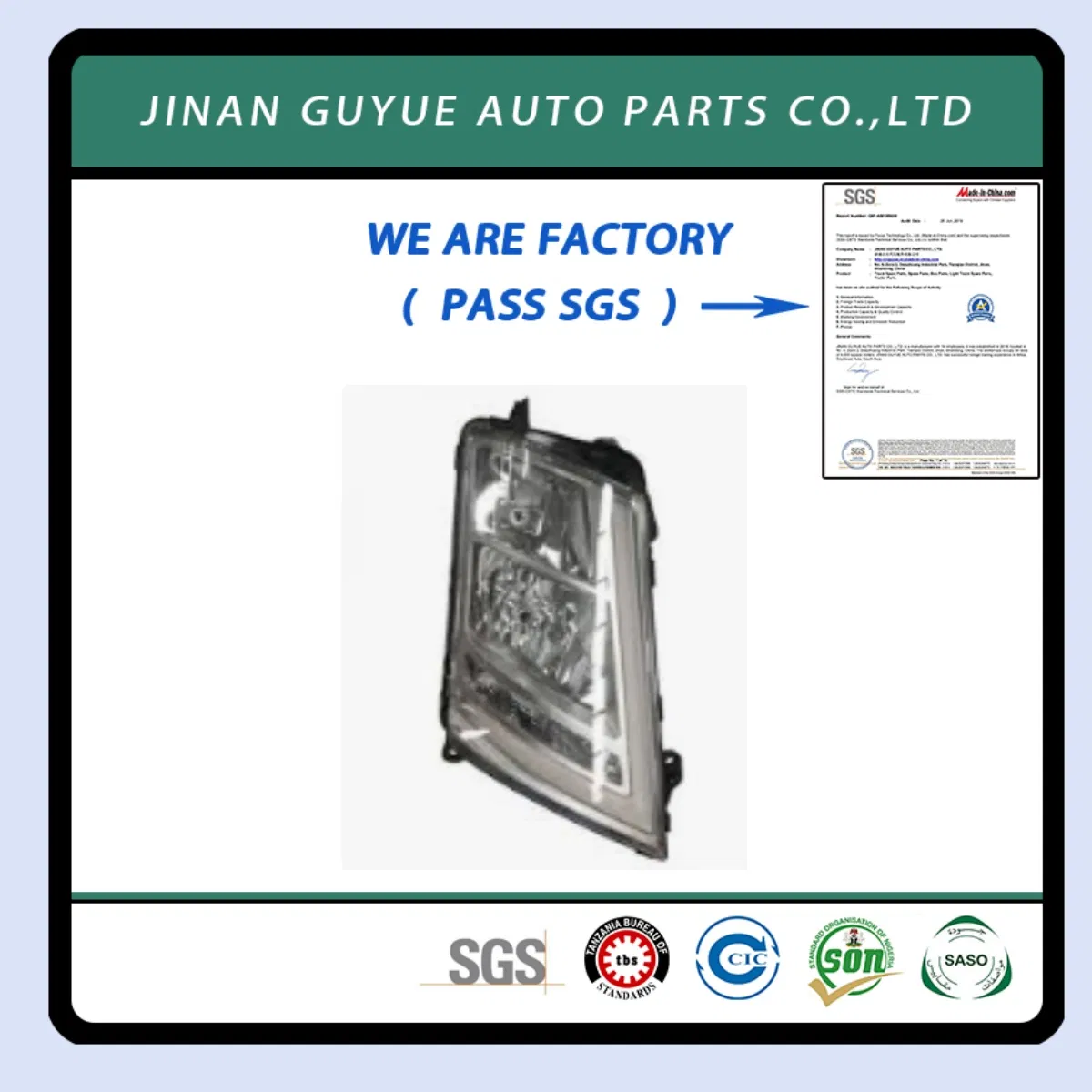 Фара головного света для грузовиков Hino, International, Freightliner, Isuzu, Ford, Actros, Mack